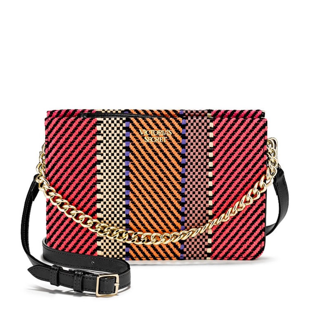 NWT VS Woven Straw Multicolor Crossbody Bag